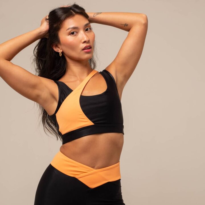 Top Wave Preto com Papaya