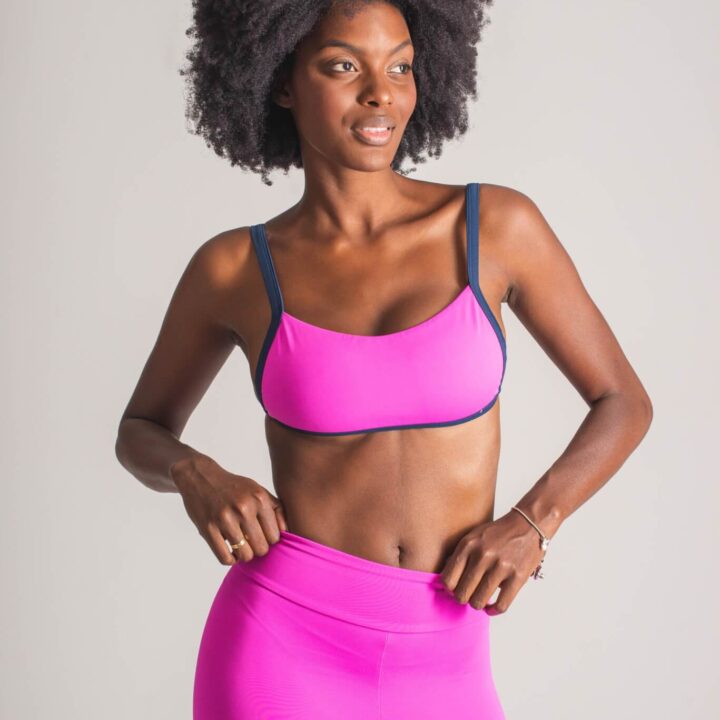 Top Faixa Chiclete e Marinho