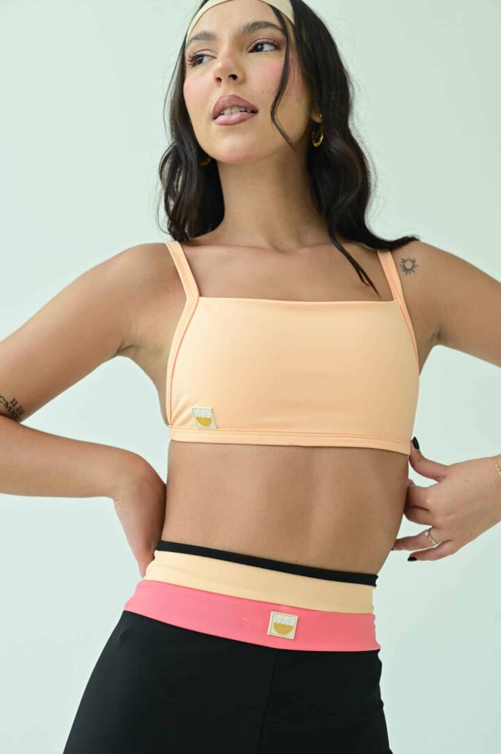 Top Fixo Faixa Laranja Coral