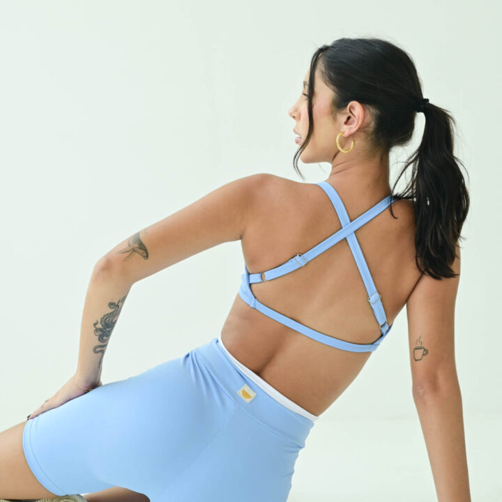 Alternative view of Short Pala Glow Azulzinho com Branco