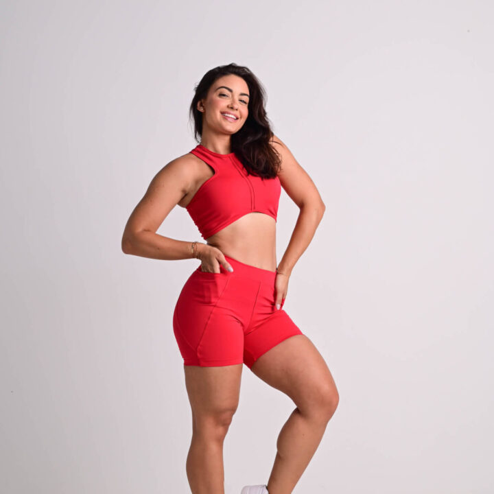 Top Marshmallow Vermelho Intenso