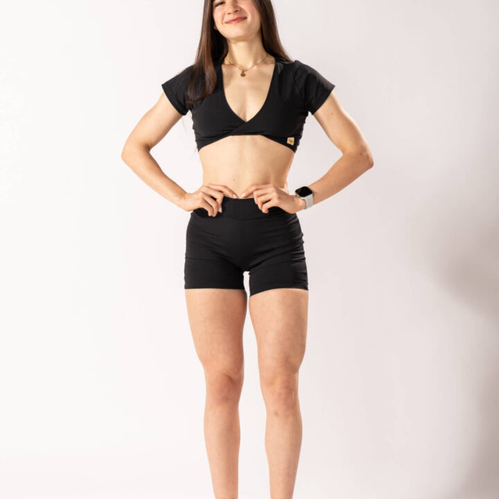 Top Camiseta Decote Preto