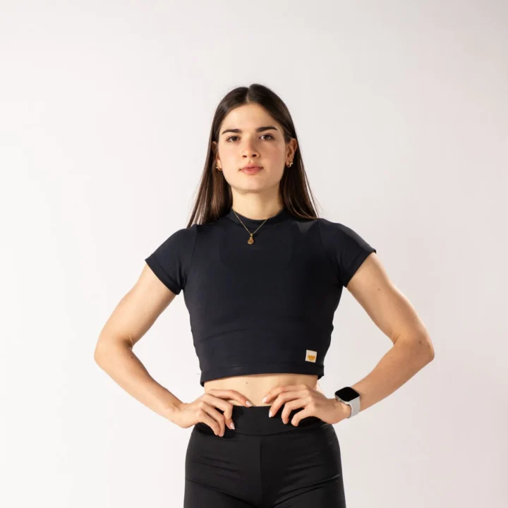 Top Cropped Gola Preto