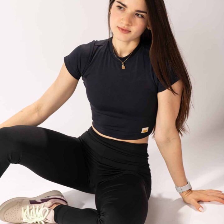 Top Cropped Gola Preto