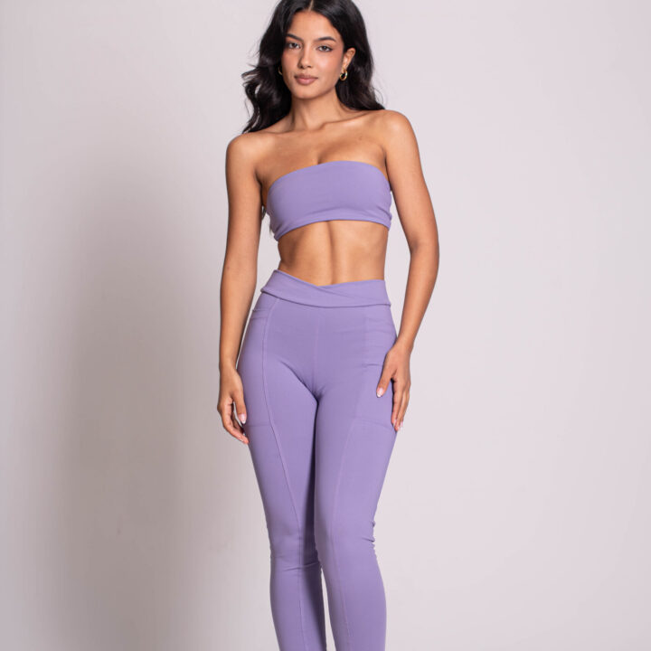 Alternative view of Legging Cross Lilás Lilac
