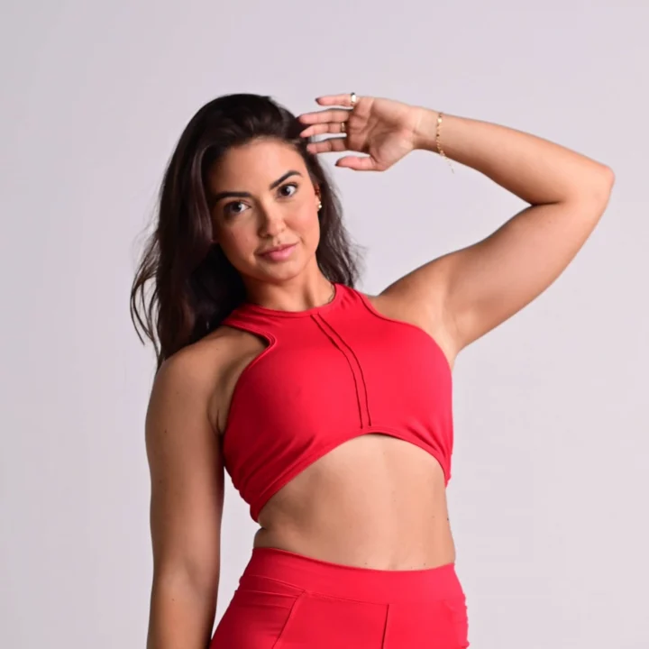 Top Marshmallow Vermelho Intenso