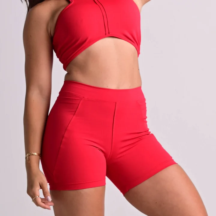 Short Marshmallow Vermelho Intenso