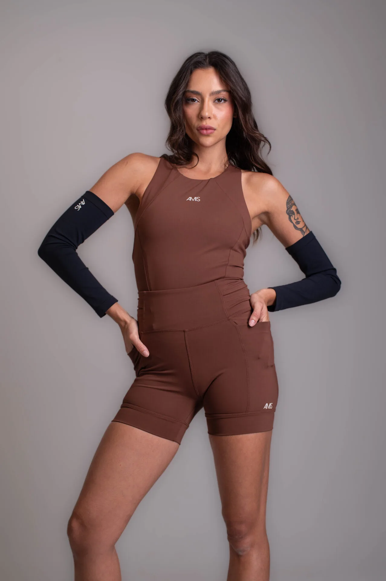 Regata Pocket Marrom Cappuccino - Imagem 2