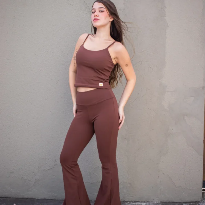 Alternative view of Calça Flare Marrom Cappuccino